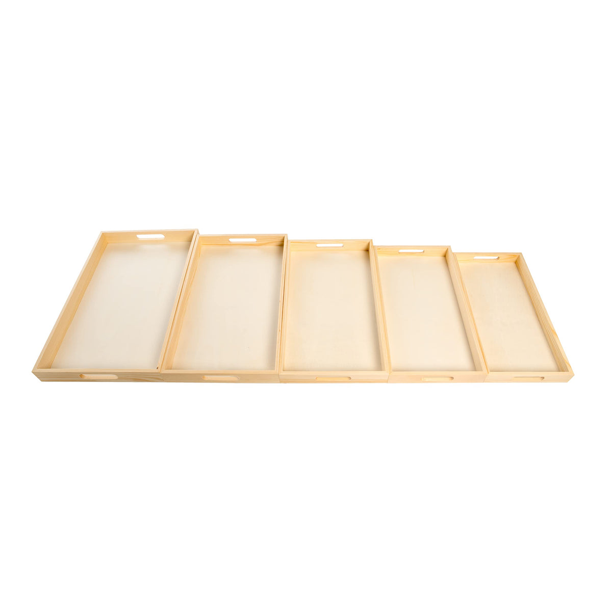 Creative Hobbies wooden nested trays in varied sizes ideal for nesting, crafts, or display.