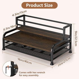 PONEYA side view highlighting anti-fall rail and sturdy metal frame for stability