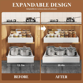 Seinloes 4-Pack Expandable Pull-Out Cabinet Organizer — 12.1–20.4 in Wide, 21