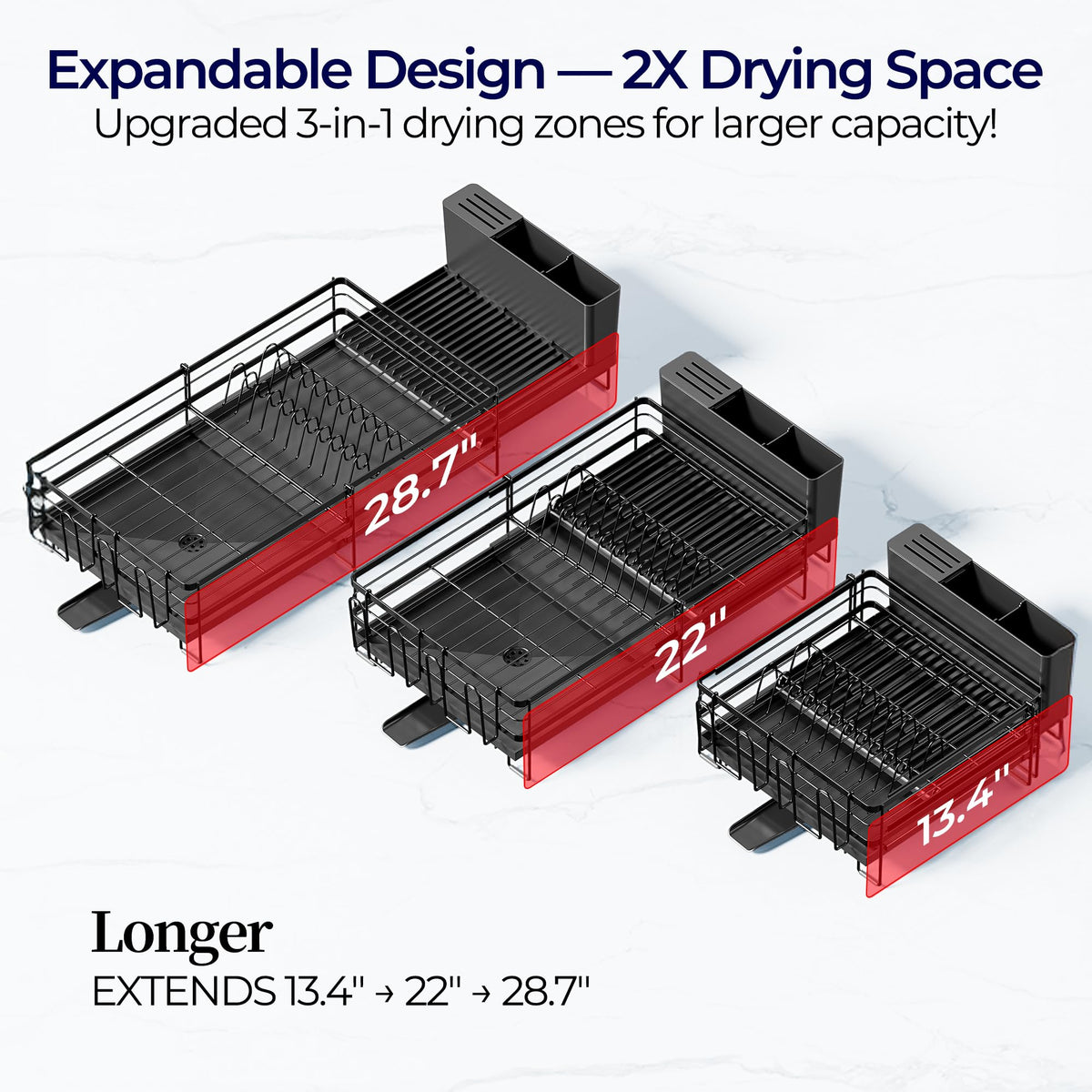 Pantasia rack features a 2.55-degree slope for efficient air drying.