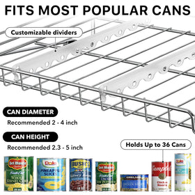 Simple Houseware stackable can organizer rack adjustable dividers showcase versatility for can or jar sizes.