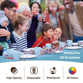 Party Solids Exquisite 6-Pack Premium Plastic Tablecloth – Sky Blue, 54x108 in (Up to 8 ft)