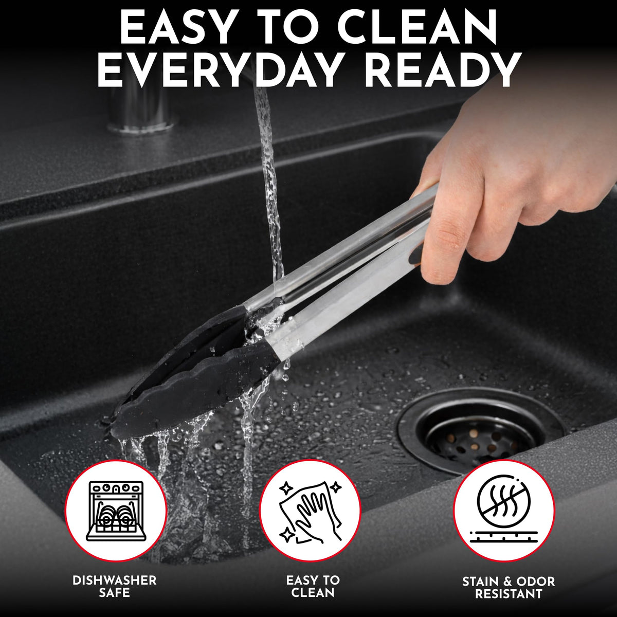 Culinary Couture BPA-free tongs ensure food safety during prep