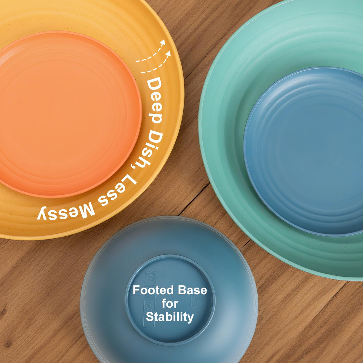 BUSOKIP Wheat Straw Dinnerware Set for 8 – 32-Piece Unbreakable Plates, Bowls & Cups, Microwave Safe