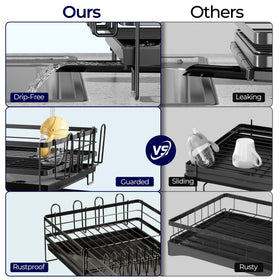 Pantasia non-slip silicone feet keep the rack steady on the counter.