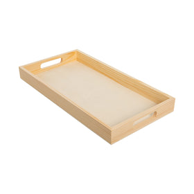 Creative Hobbies wooden trays are stackable for space-saving kitchen and craft storage.
