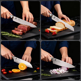imarku six 4.7-inch steak knives with secure grip and sharp edges