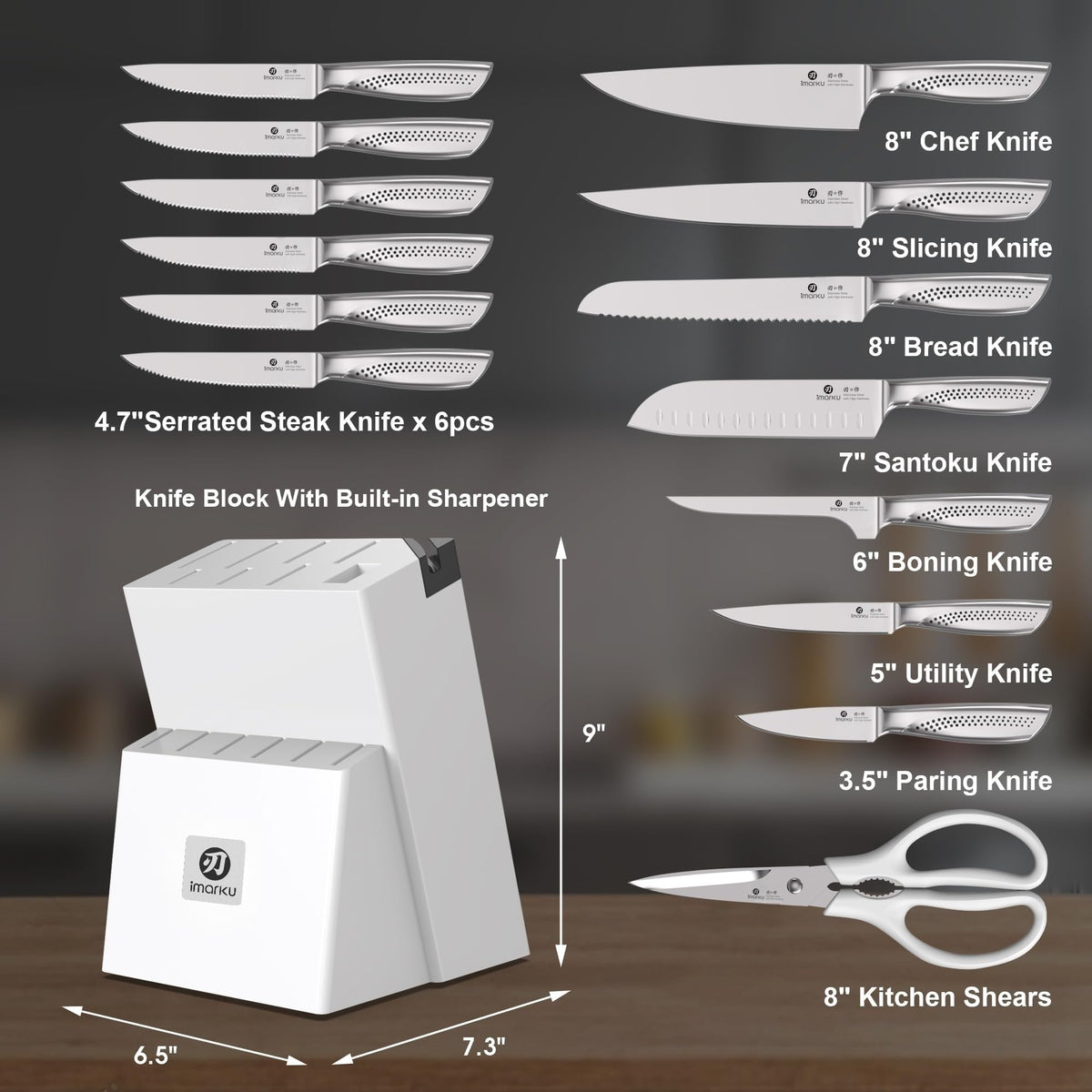 imarku 8-inch chef's knife for precise slicing