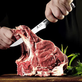 Imarku boning knife care note indicating hand wash to protect edge.
