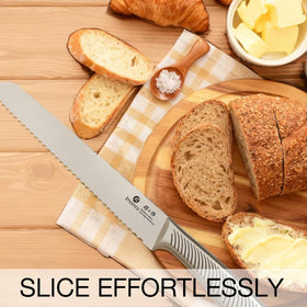 imarku bread knife 10inch rounded corners enhance safety while cutting homemade bread