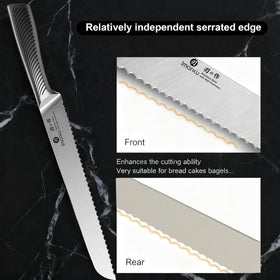 imarku bread knife 10inch table side usage keeps it within reach during prep