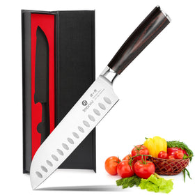 imarku chef knife with a 7-inch santoku blade for precise slicing in home kitchens