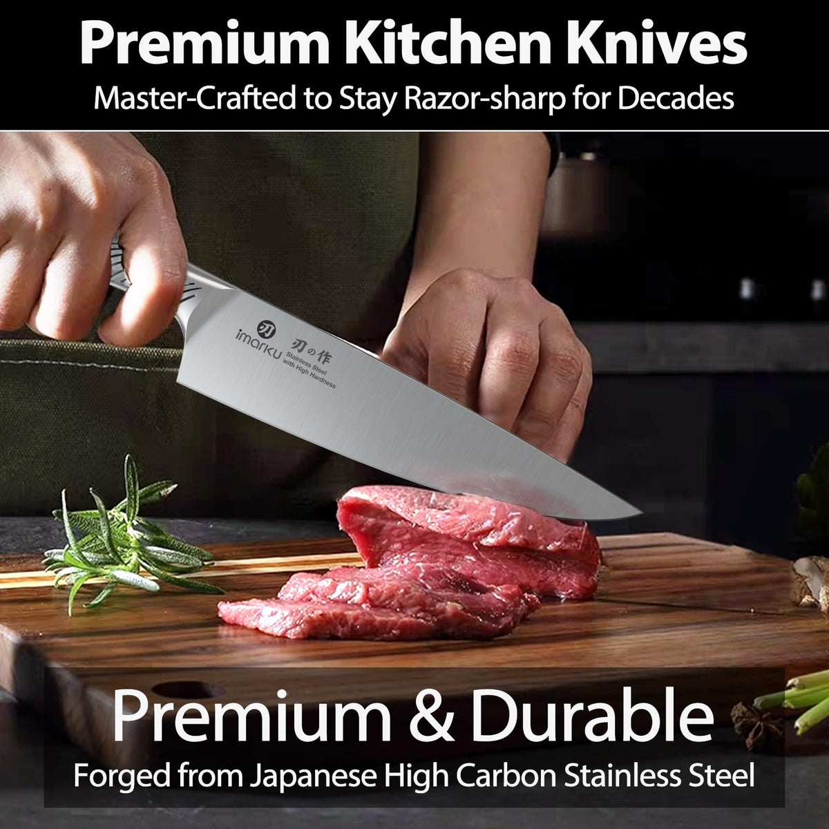 imarku 8-inch chef knife blade for precise, clean cuts