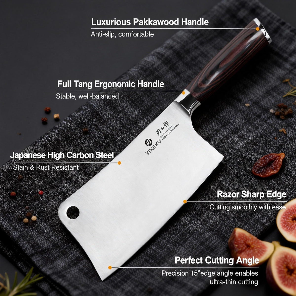 imarku cleaver resists rust for daily use