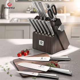 imarku G14 8-inch chef knife with balanced weight and smooth cutting action.