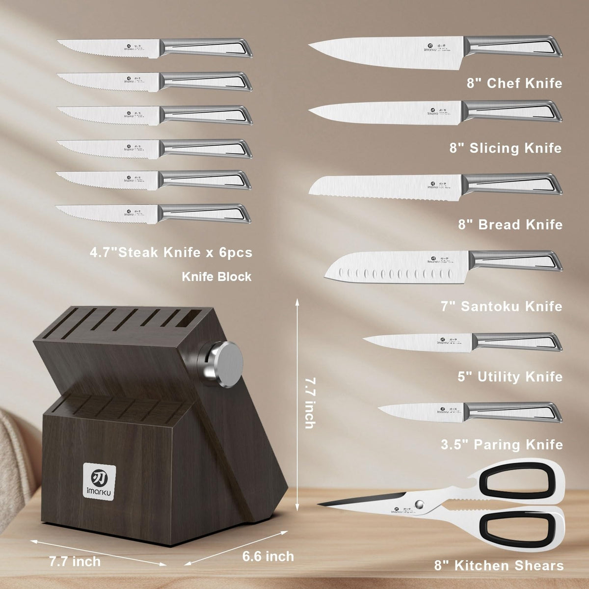 imarku G14 3.5-inch paring knife for intricate peeling and trimming.