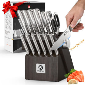 imarku G14 knife set with block for organized daily prep and quick knife access.