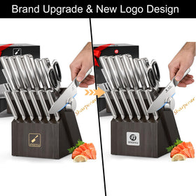 imarku G14 six serrated steak knives ensure clean cuts.