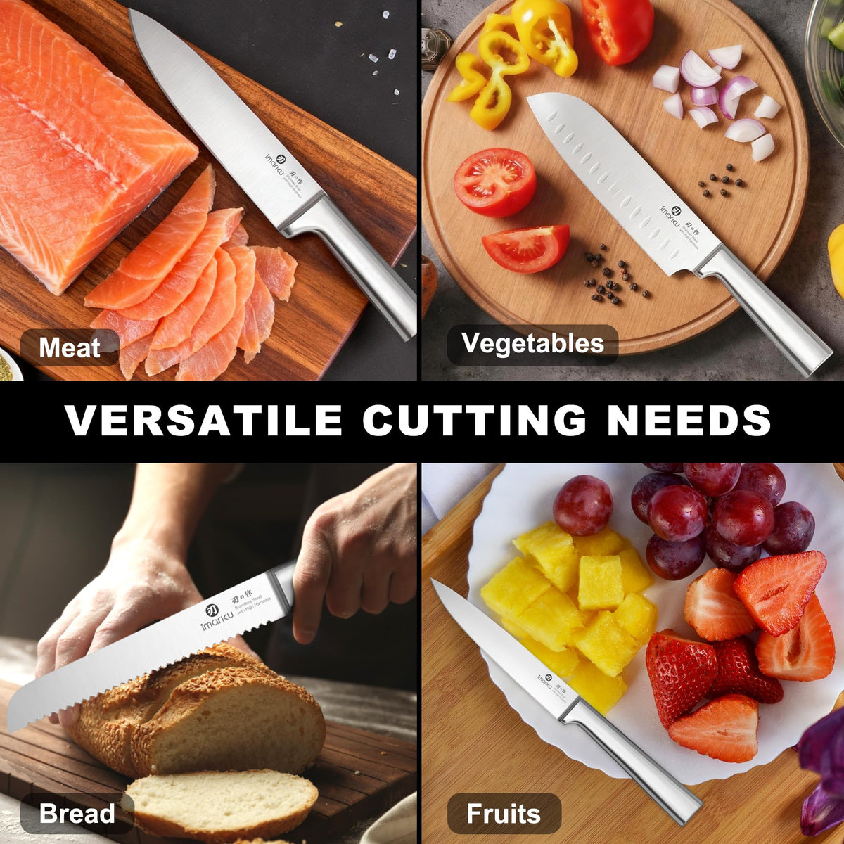 imarku included knife sharpener helps maintain the edge