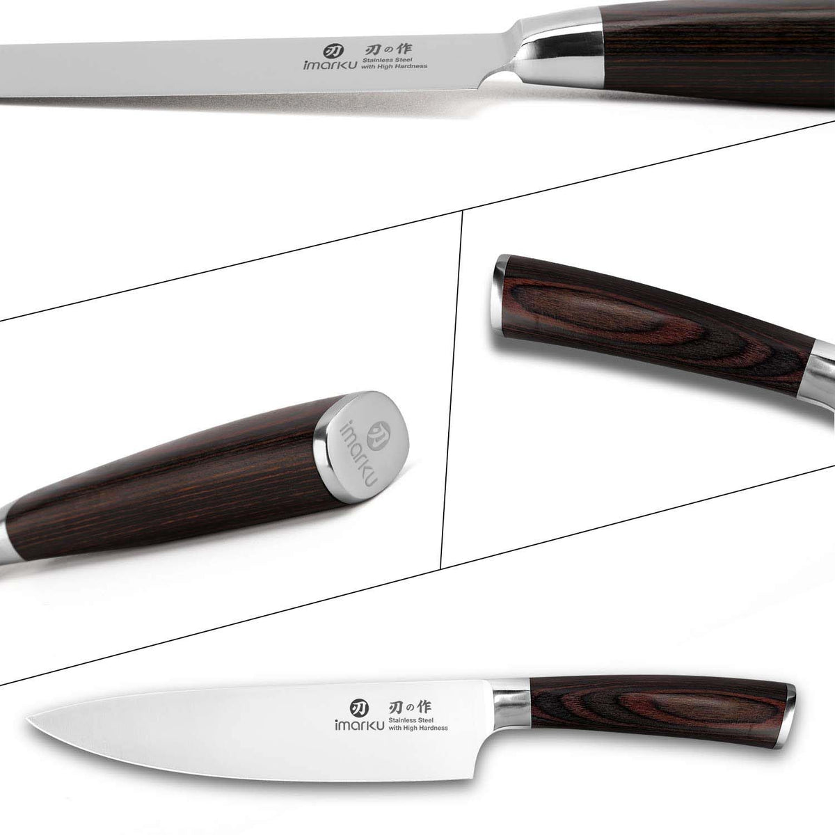 Imarku knife in action for dicing and slicing tasks