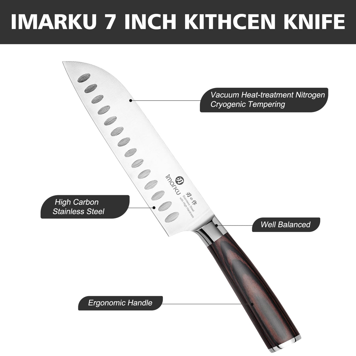 imarku hollow edge knife reduces sticking for smooth slicing