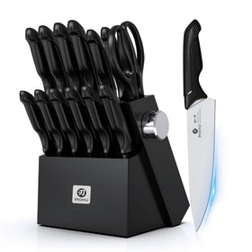 imarku knife set with block and built-in sharpener for quick edge maintenance