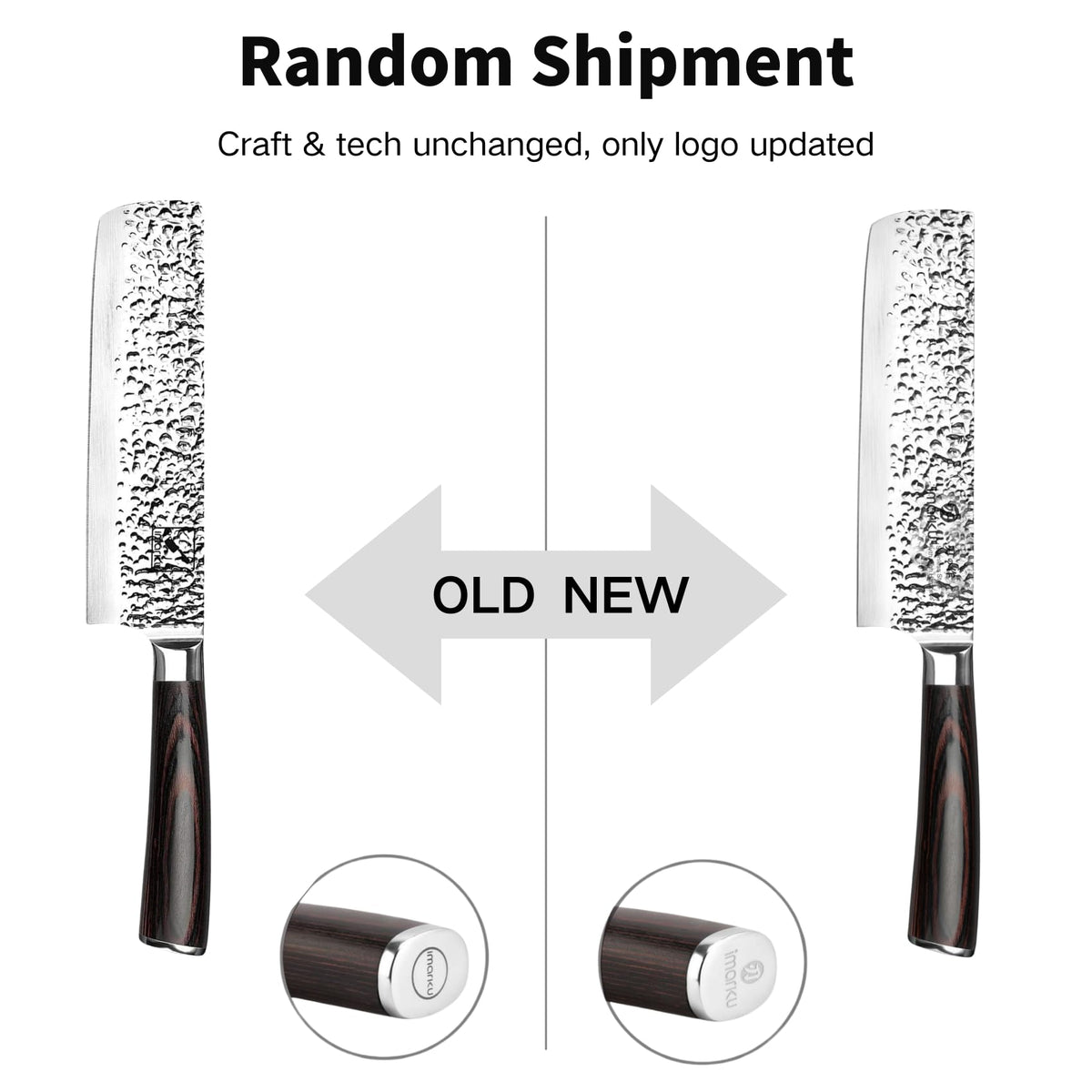 Imarku Nakiri Knife hammered finish reduces sticking for smoother cuts.