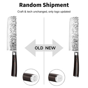 Imarku Nakiri Knife hammered finish reduces sticking for smoother cuts.