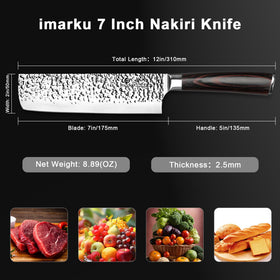 Imarku Nakiri Knife protective sheath enables safe storage and transport.