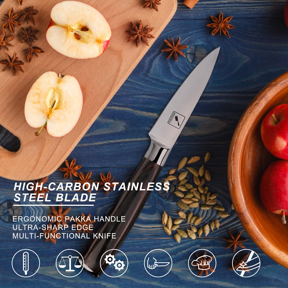 imarku paring knife mincing fruit with precision