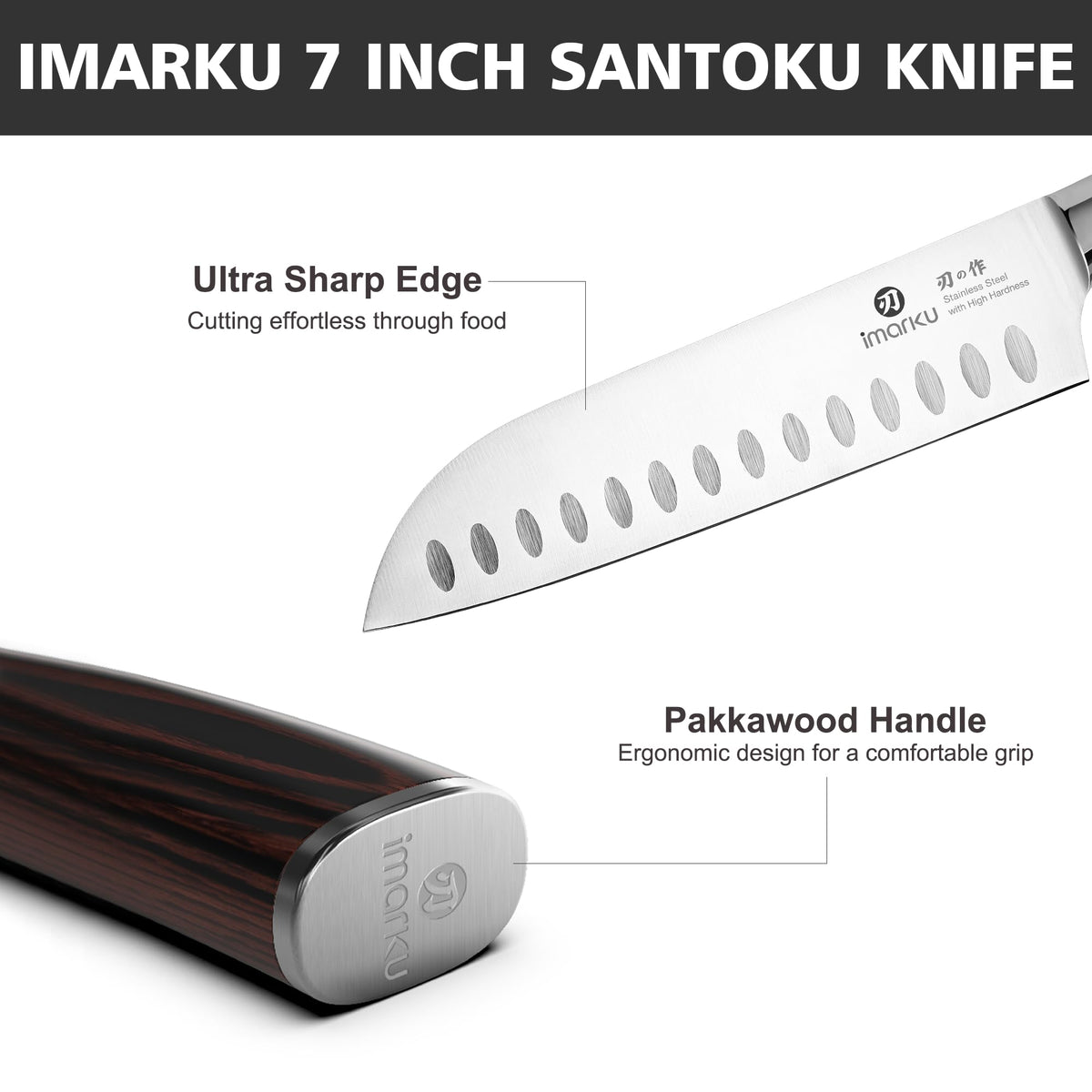 Imarku knives resist rust and stains for long-lasting shine.