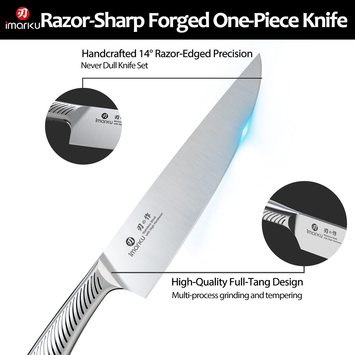 Imarku 7-inch santoku knife ideal for versatile chopping tasks.