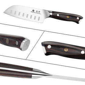 Imarku Santoku edge sharpened to 15-18 degrees for clean cuts