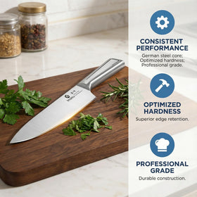 Imarku Santoku 7-inch blade excels at chopping, dicing, and mincing.