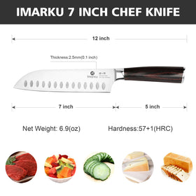 imarku santoku ultra-sharp edge for razor-like cutting performance