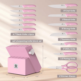 six steak knives provide versatile options for meals