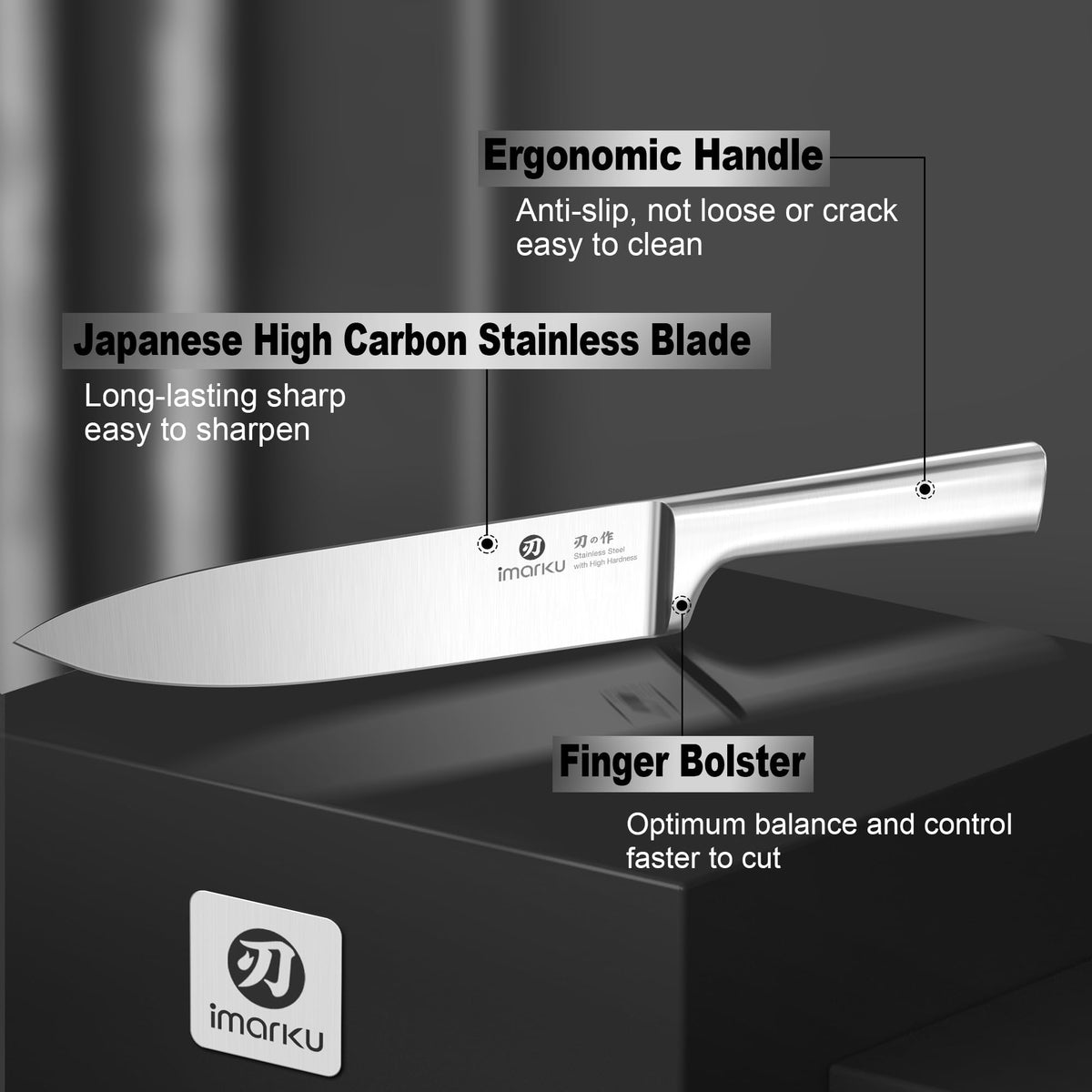 imarku unibody ergonomic handle for balanced, secure grip