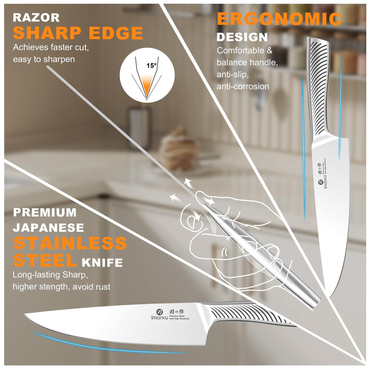 imarku 5-inch utility knife versatile prep for fruits and vegetables