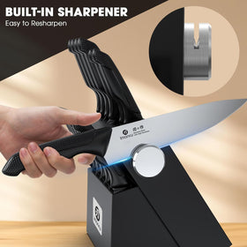 imarku FSC-certified wooden block keeps knives organized and protected