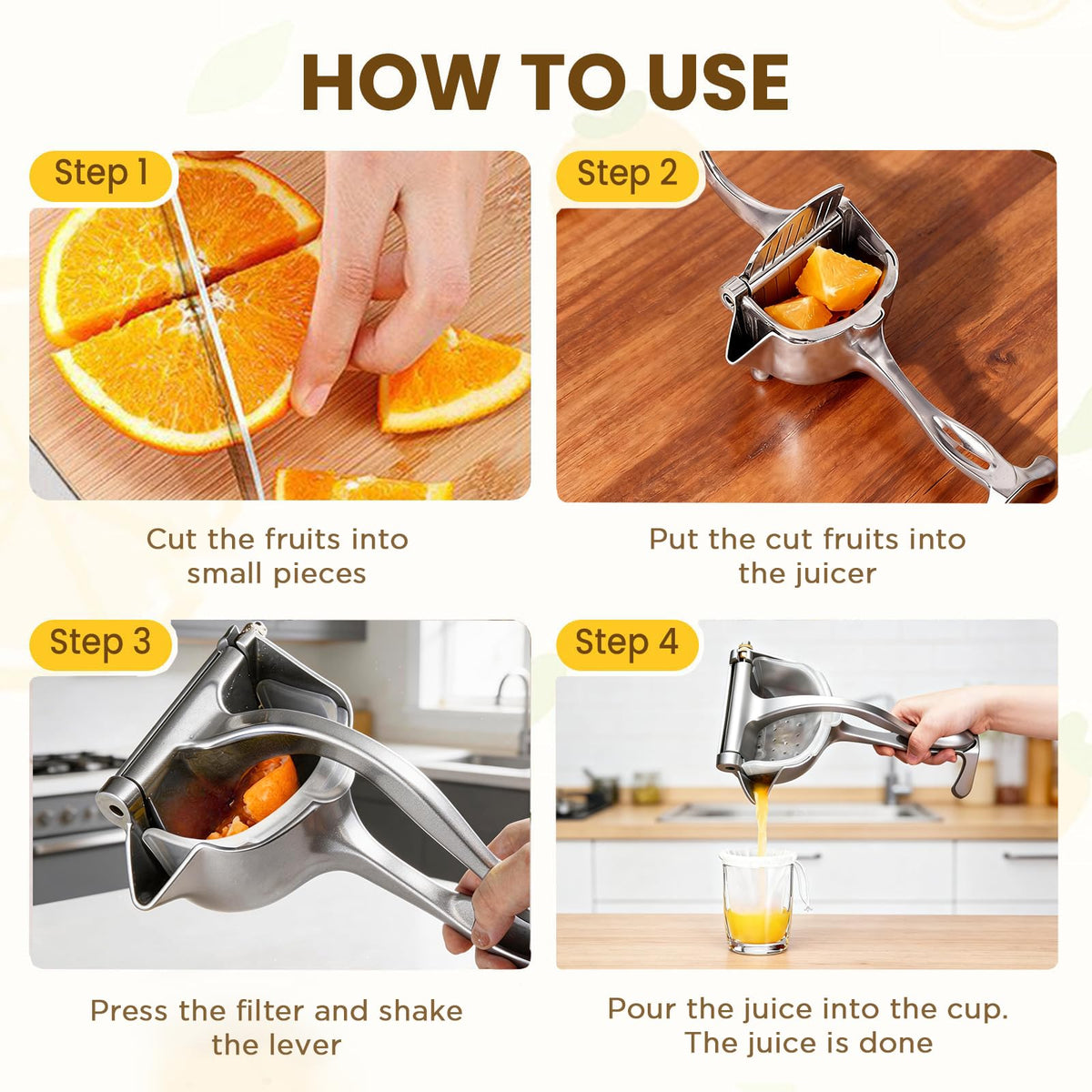 IMGROSE ergonomic non-slip grip reduces hand strain during juicing sessions.