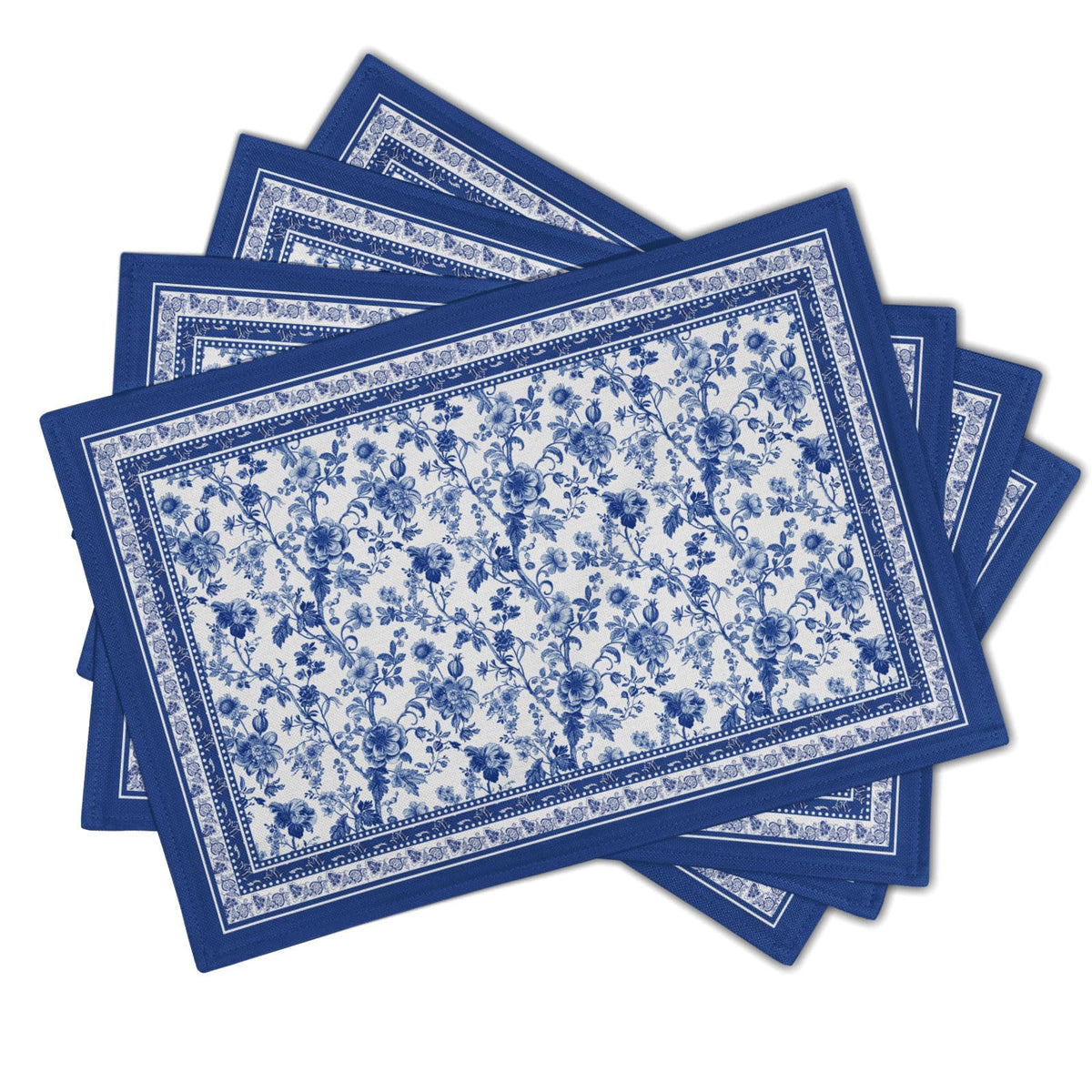 Imiss Blue Floral Branches placemats set enhances indoor outdoor tables