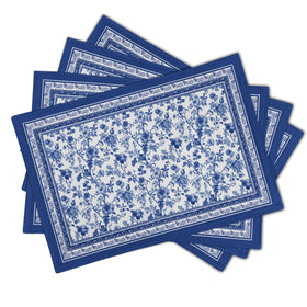 Imiss Blue Floral Branches placemats set enhances indoor outdoor tables
