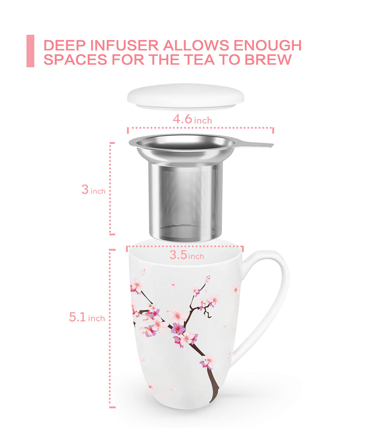 Immaculife teacup 16oz capacity ideal for office and home use
