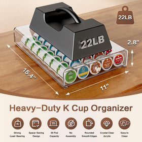 iMMDOKIN 5mm acrylic construction provides sturdy support for a busy coffee station.