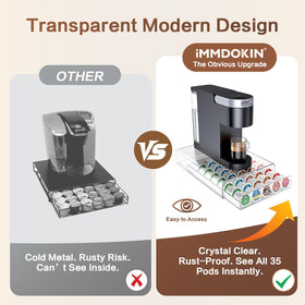 iMMDOKIN under-brewer organizer reduces clutter while supporting your coffee ritual.