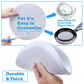 Imncya easy-to-use felt dividers slide between plates to prevent rubbing.