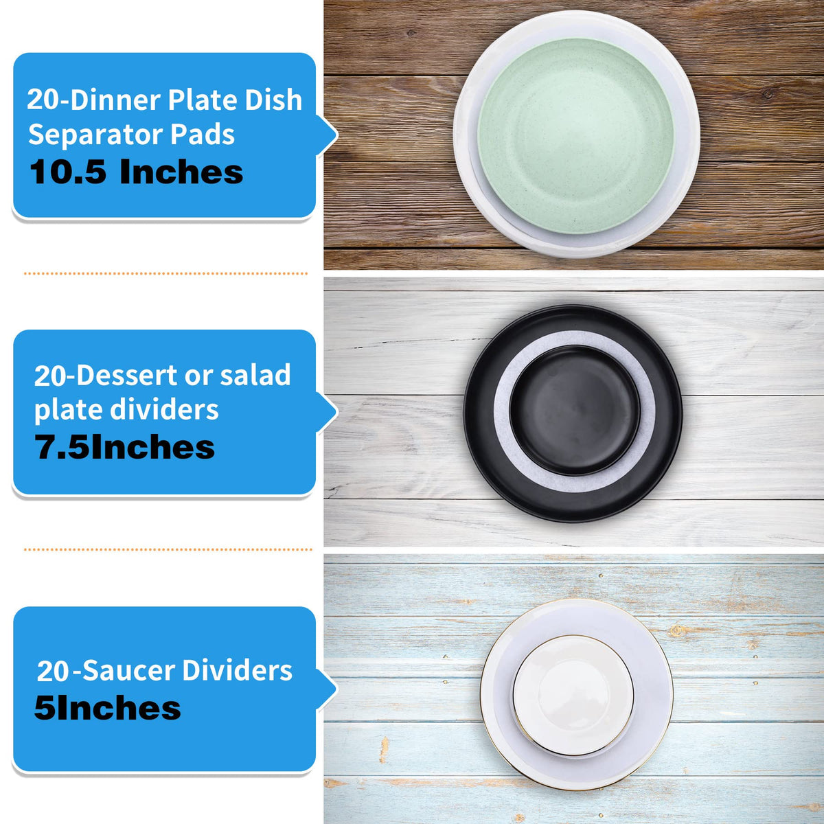 Imncya wide compatibility with china, porcelain, and glassware for protection.