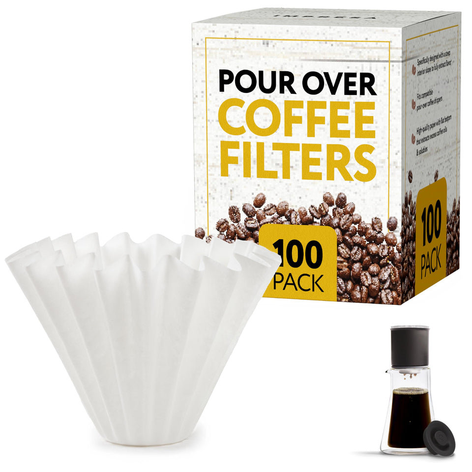 IMPRESA 100-pack pour-over filters for consistent flow and clean cups