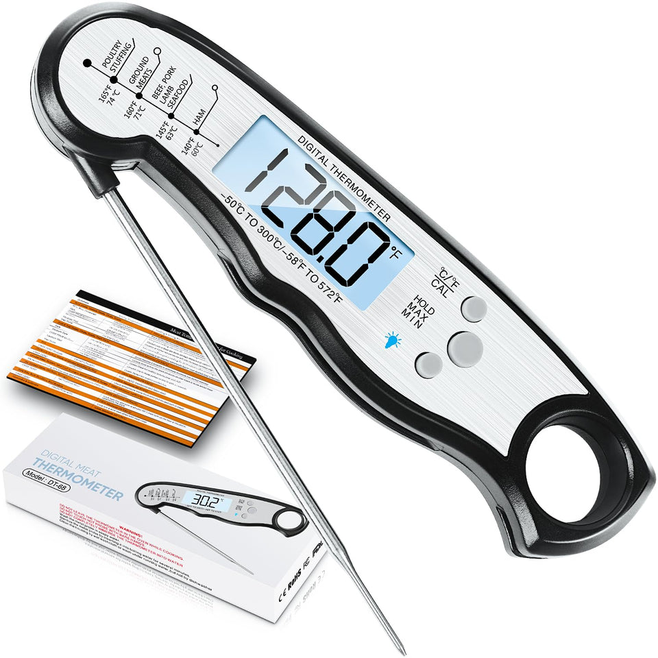 ImSaferell Digital Meat Thermometer front view with quick temperature readings.