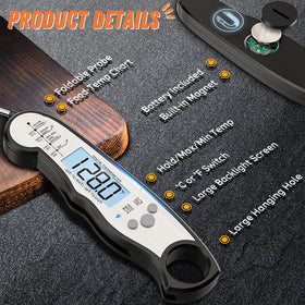 ImSaferell Thermometer showing magnetic storage and ergonomic grip.